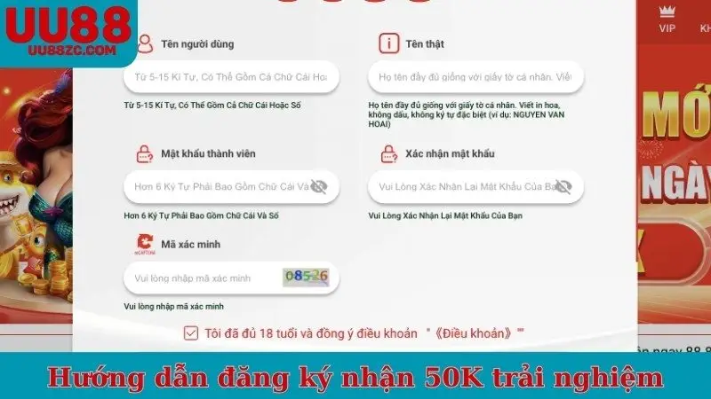 Hướng dẫn đăng ký nhận 50K trải nghiệm